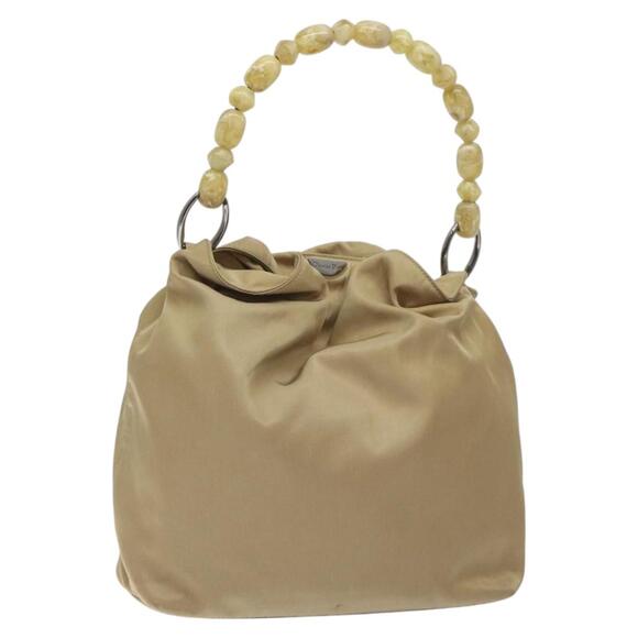DIOR Maris Pearl Shoulder Bag Nylon Beige Silver - Picture 1 of 12